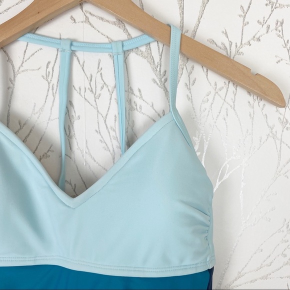 KONA SOL Blue Colorblock Open Back One Piece Swimsuit NWT Small - Picture 6 of 14